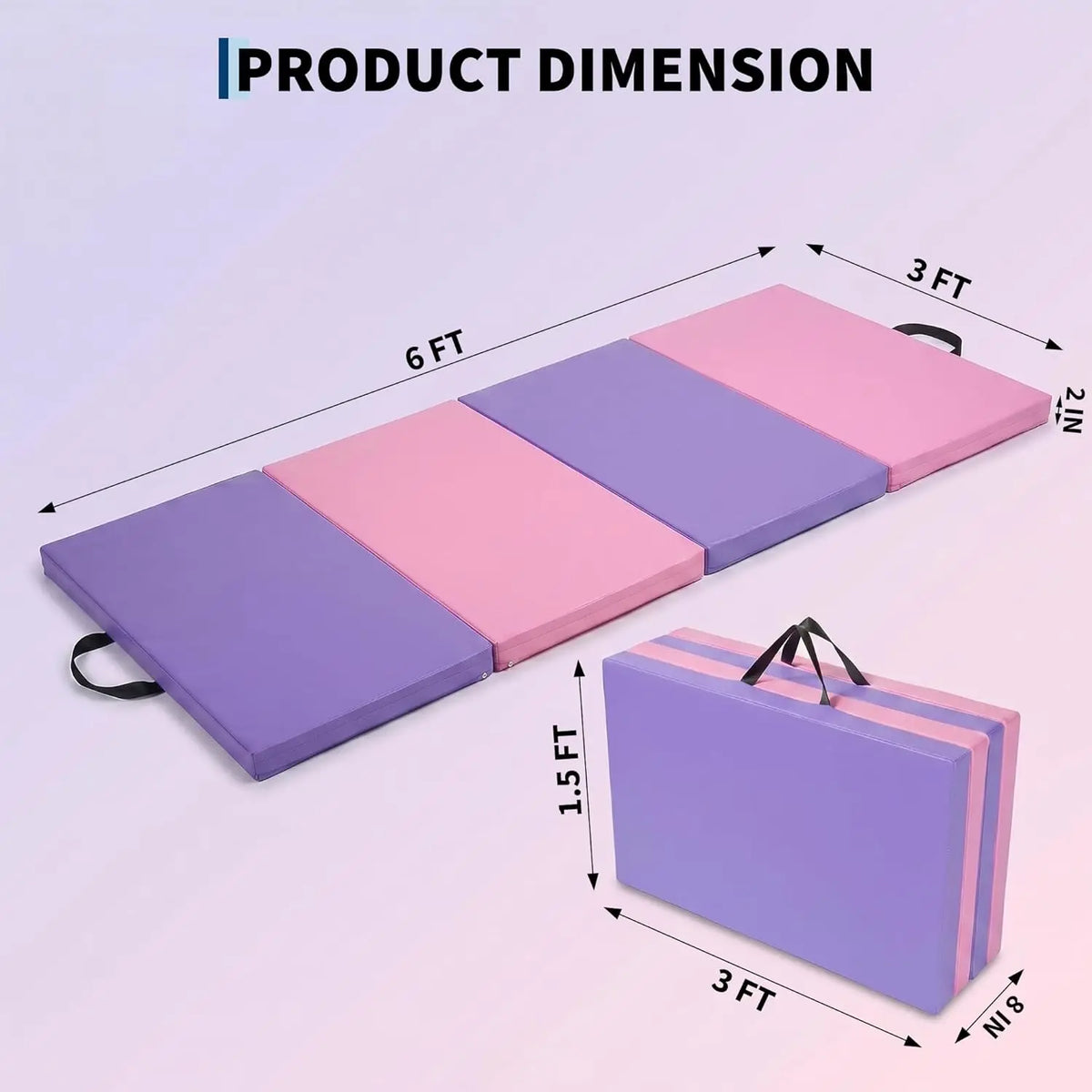 HiMISS Foldable Gymnastics Mat For Home Workouts And Training
