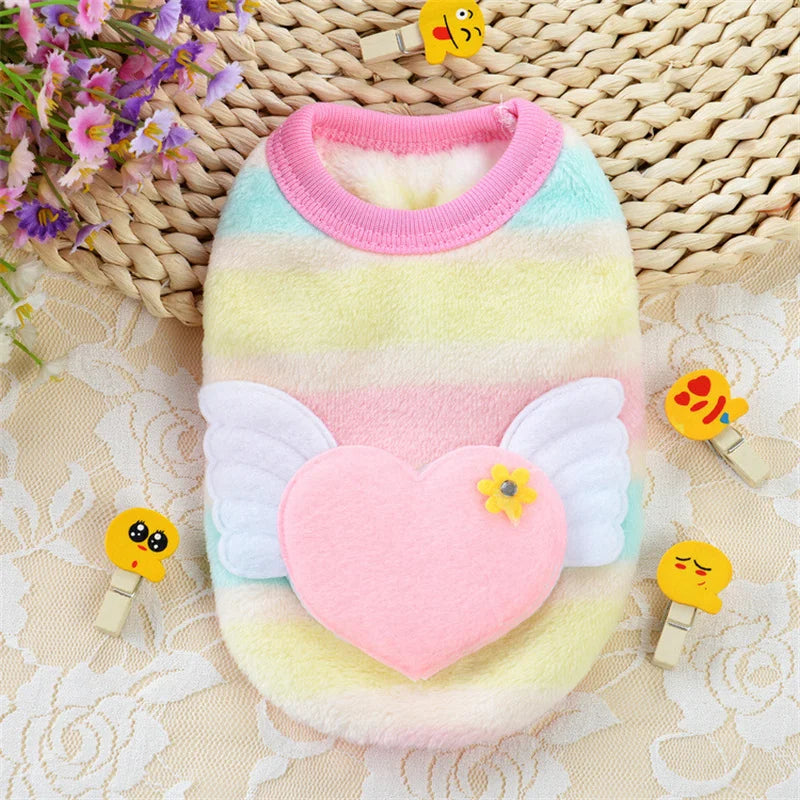 Cute Printed Tea Cup Dog Sweater With Cozy Fleece Comfort