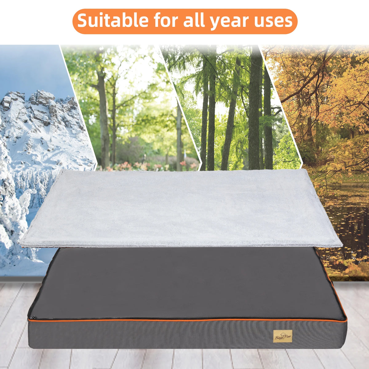 Bingopaw Orthopedic Dog Bed With Removable Washable Cover