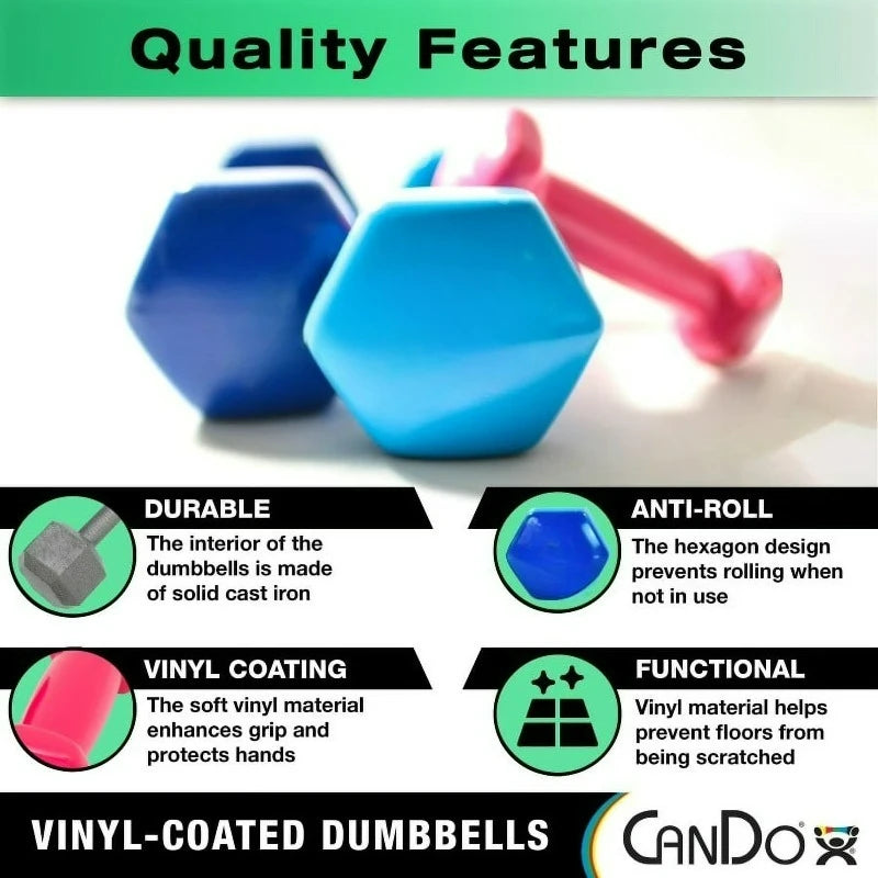 Premium Vinyl Coated Cast Iron Dumbbell For Strength Training