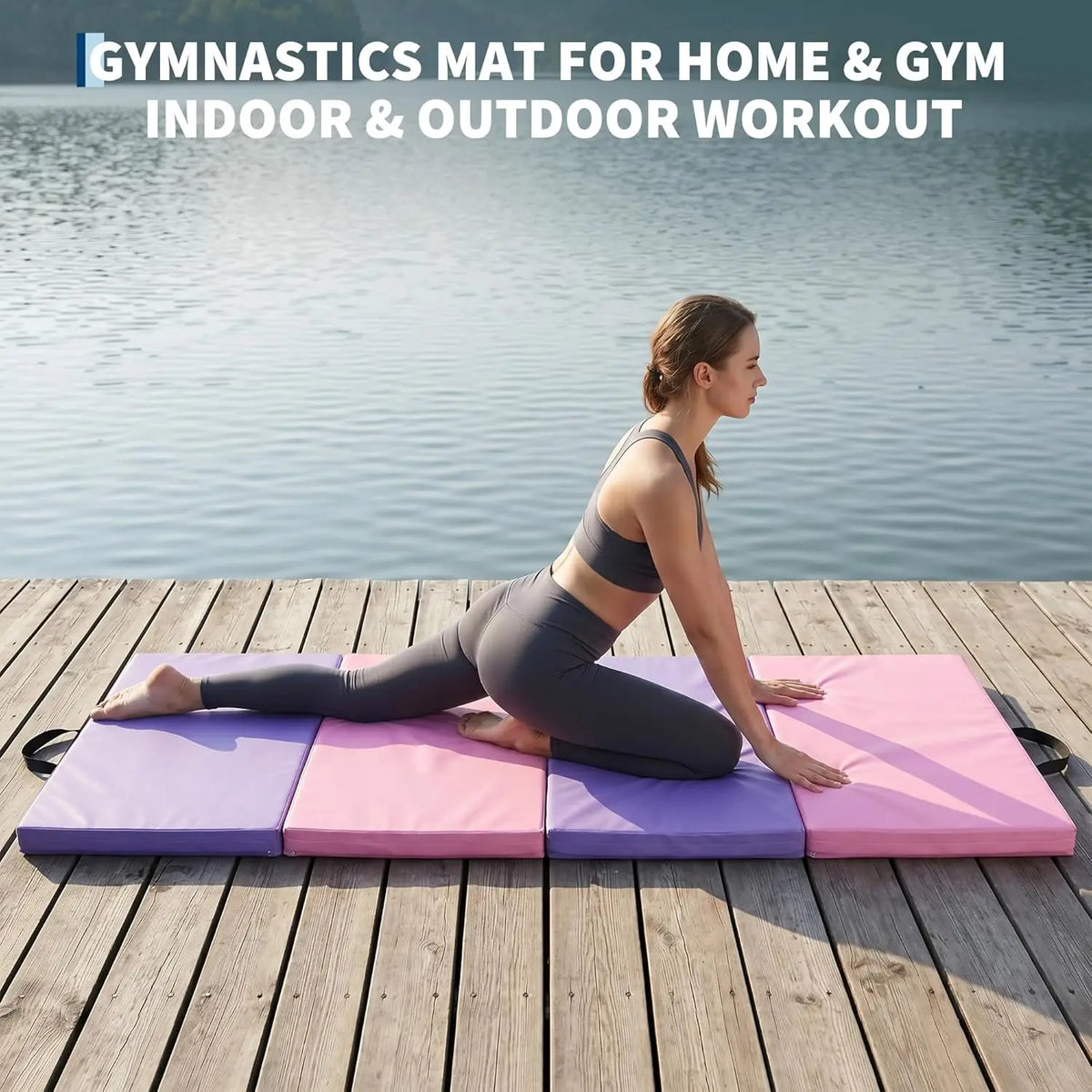 HiMISS Foldable Gymnastics Mat For Home Workouts And Training
