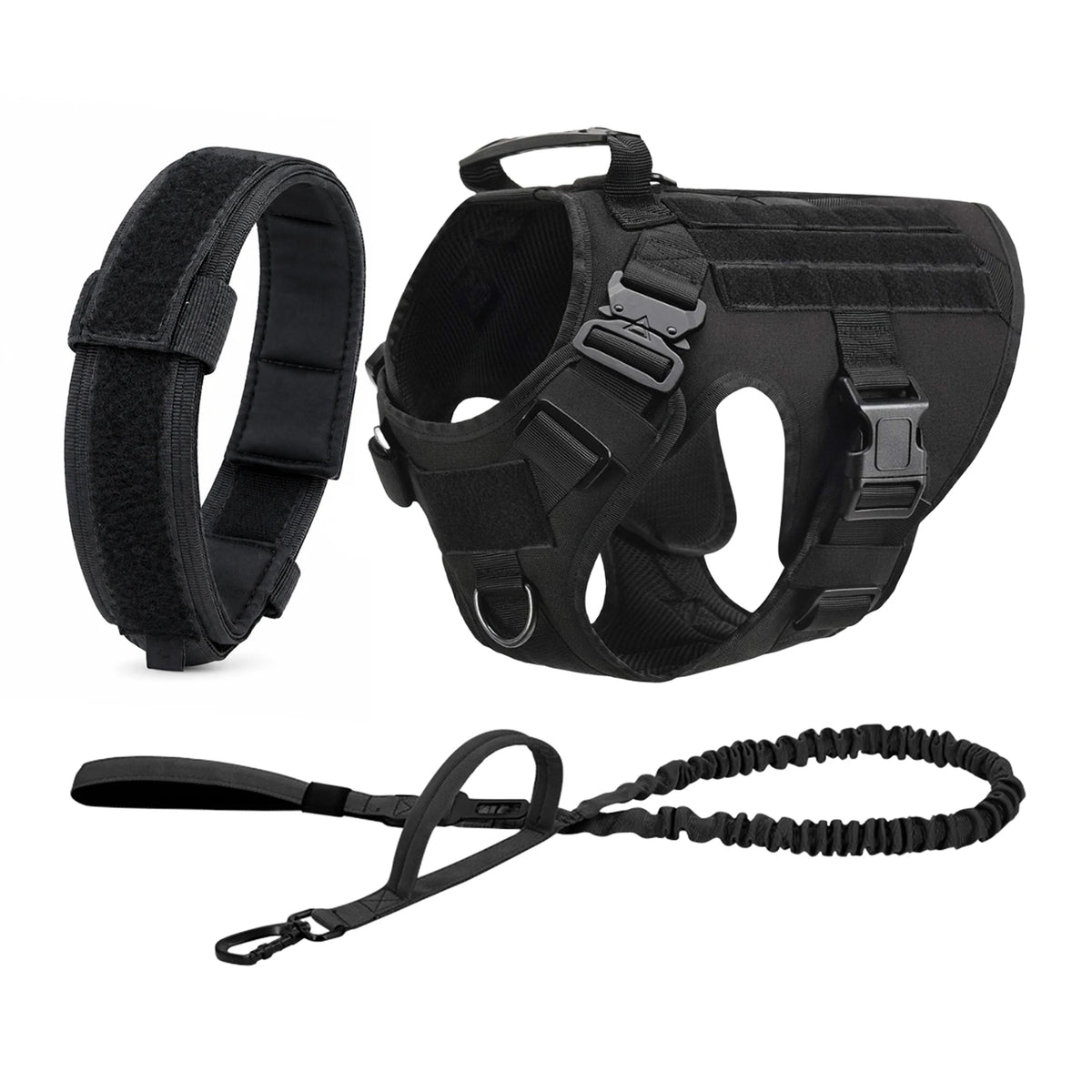 PETRAVEL Tactical Dog Harness With Molle Pouches For Training Walks