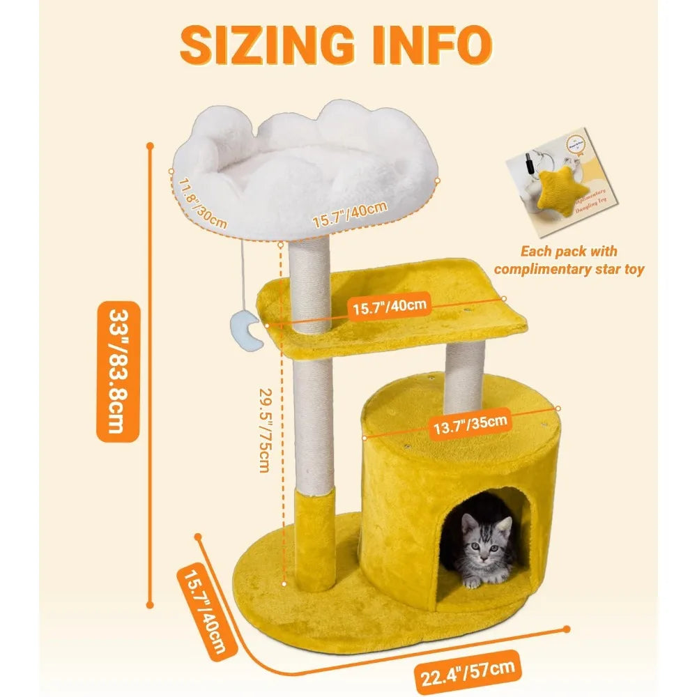 NBVCX Tiered Cat Tree Tower Premium Bed Condo Scratching Posts