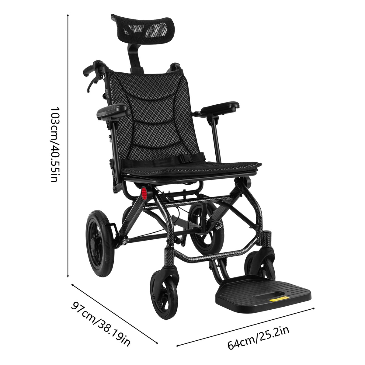 Foldable Reclining Wheelchair AC976 With 90 To 175 Degree Backrest