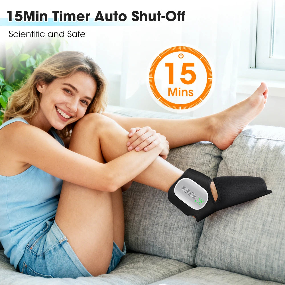 Hailicare Heated Foot Massager with Air Compression for Muscle Relaxation