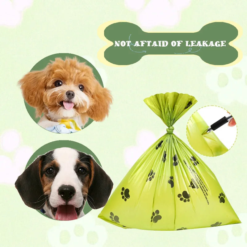 Extra Thick Leakproof Dog Poop Bags With Paw Prints