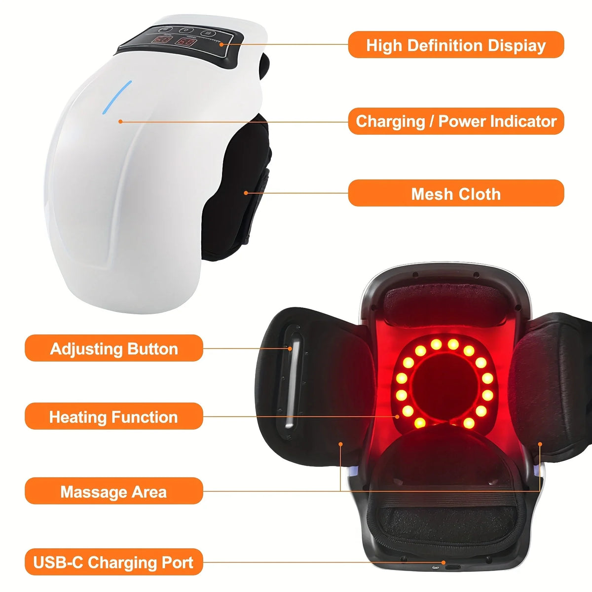 Ekmoey Cordless Knee Massager With Heat And Vibration Therapy