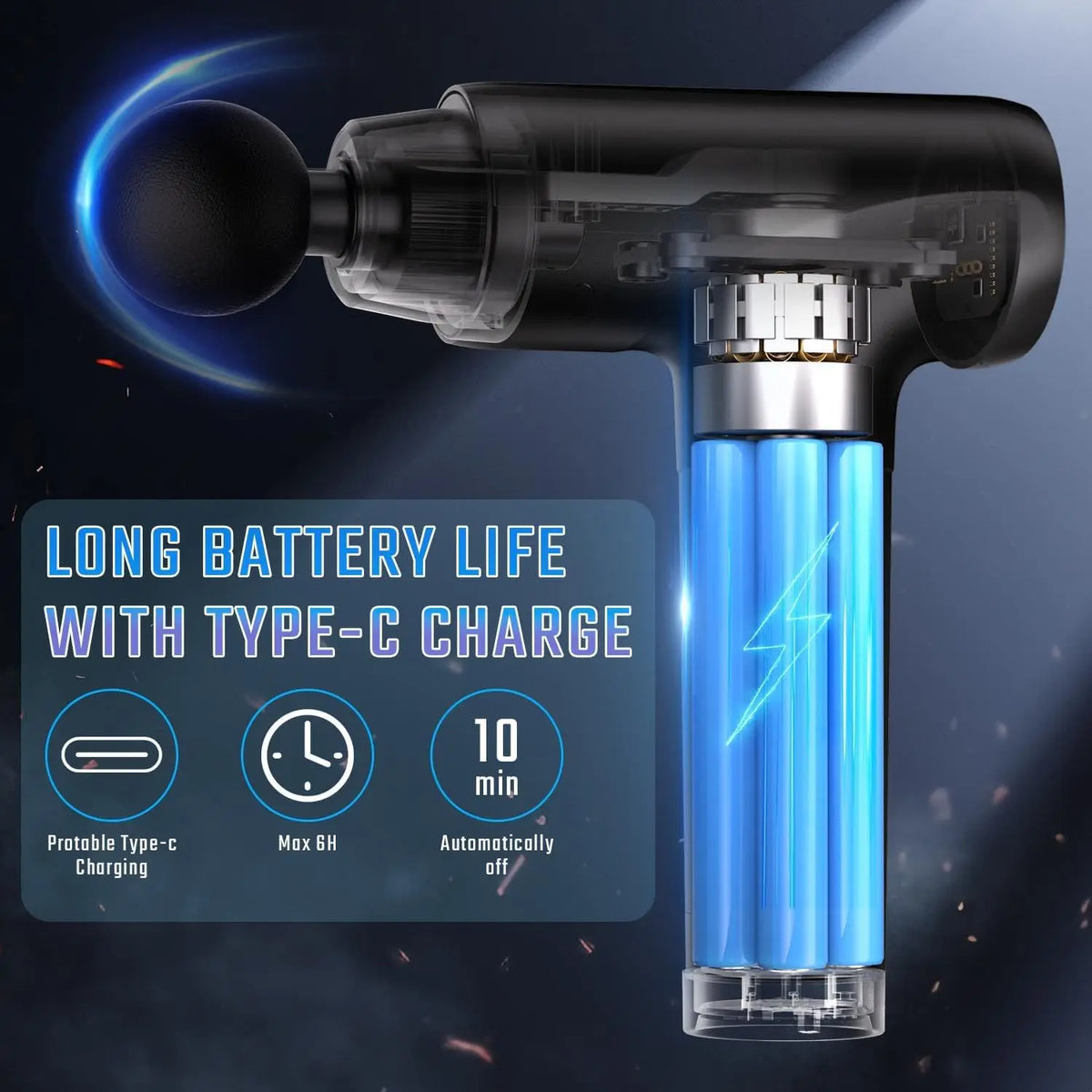 Silent Deep Tissue Percussion Massage Gun With Travel Case