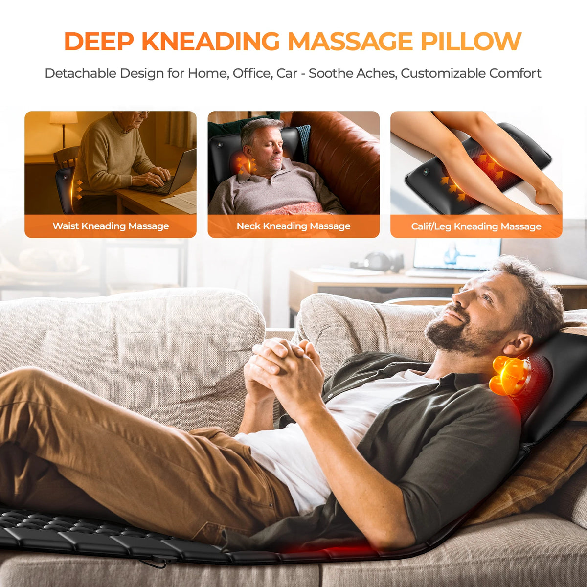 HOMEMASSA Shiatsu Full Body Massage Mat With Heat And Motors
