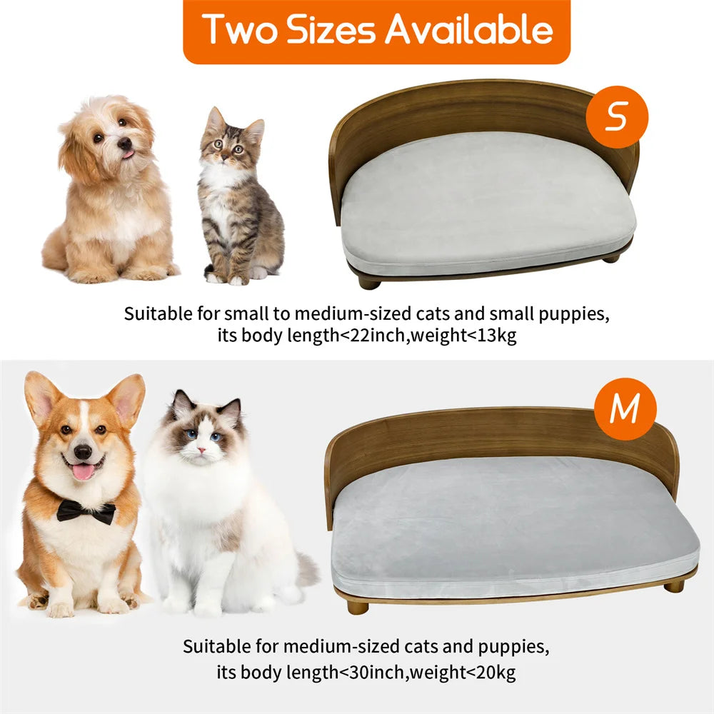 Borwart Elevated Pet Sofa Wooden Bed Cushion Suitable For Pets