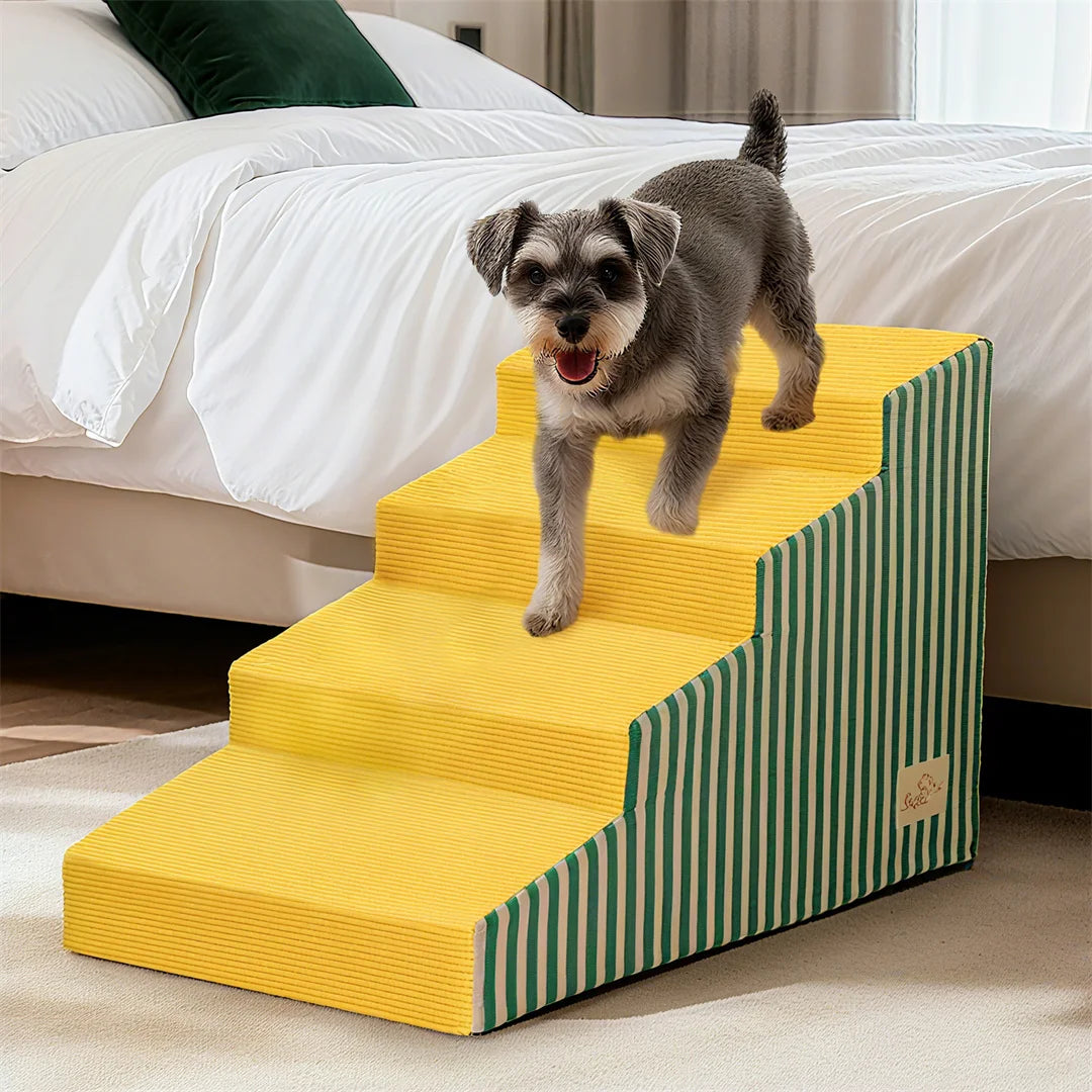 Foam Dog Stairs With Gentle Slope And Washable Cover