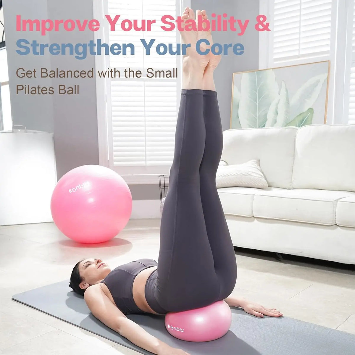 Kisnbld Anti Burst Mini Pilates Exercise Ball For Home Fitness