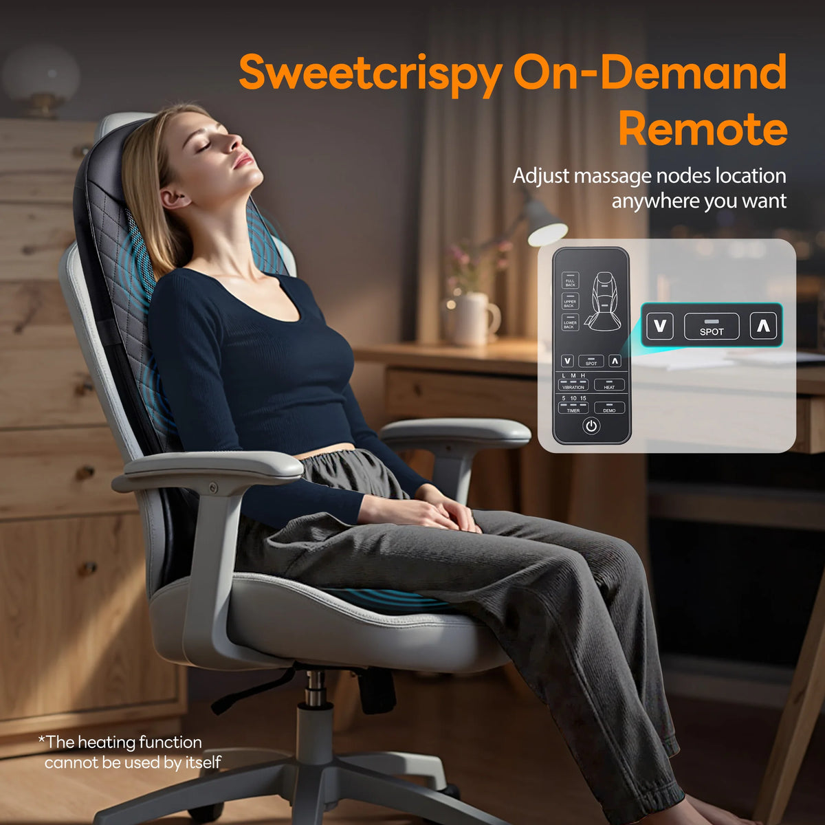JHK Electric Back Massager With Heat And Full Back Kneading