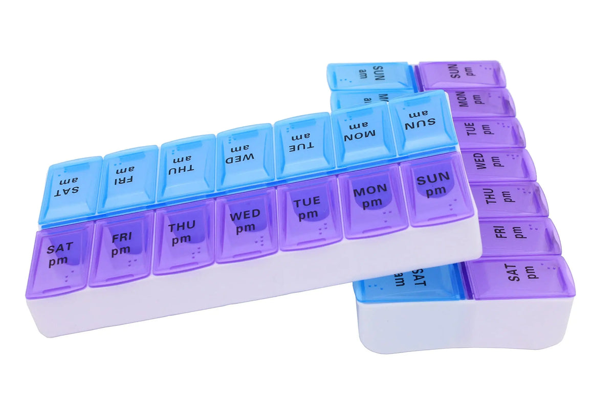 Portable Weekly Pill Organizer Box For Daily Medication Management