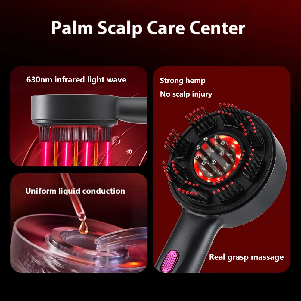 PASTSKY Electric Red Light Scalp Massage Comb And Oil Applicator