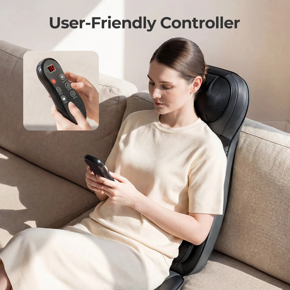 Homemassa Shiatsu Neck Back Massager With Heating Adjustable Seat Cushion