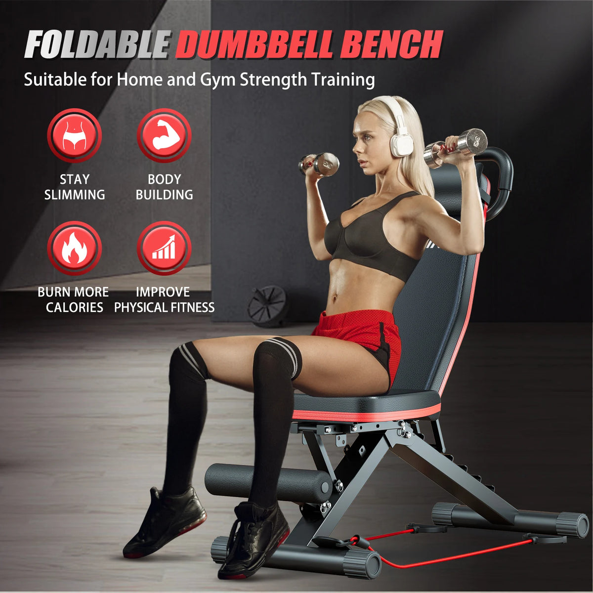 Pre Assembled Foldable Dumbbell Bench For Full Body Workout