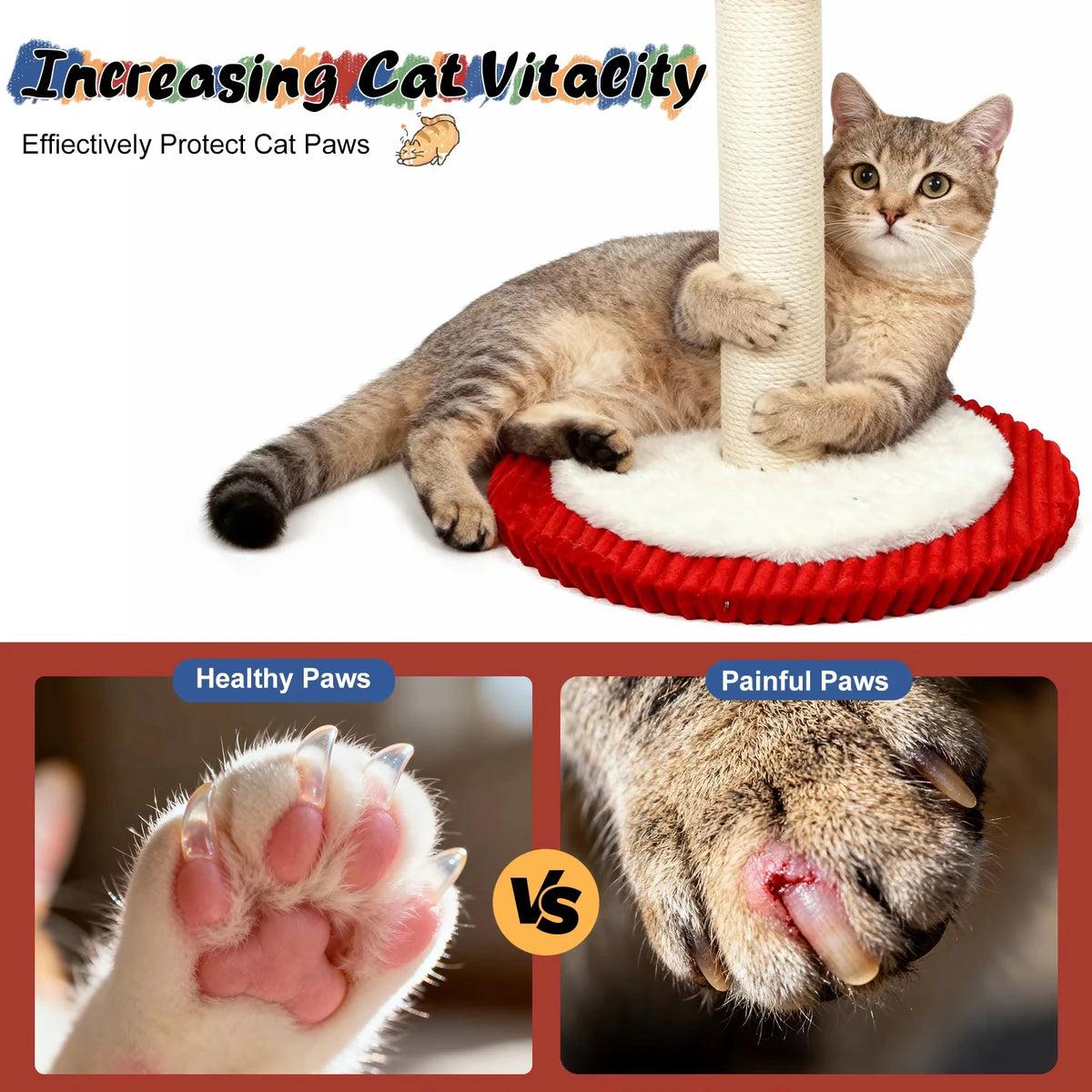 Cwv 360 Rotating Sisal Cat Tree With Feather Teaser
