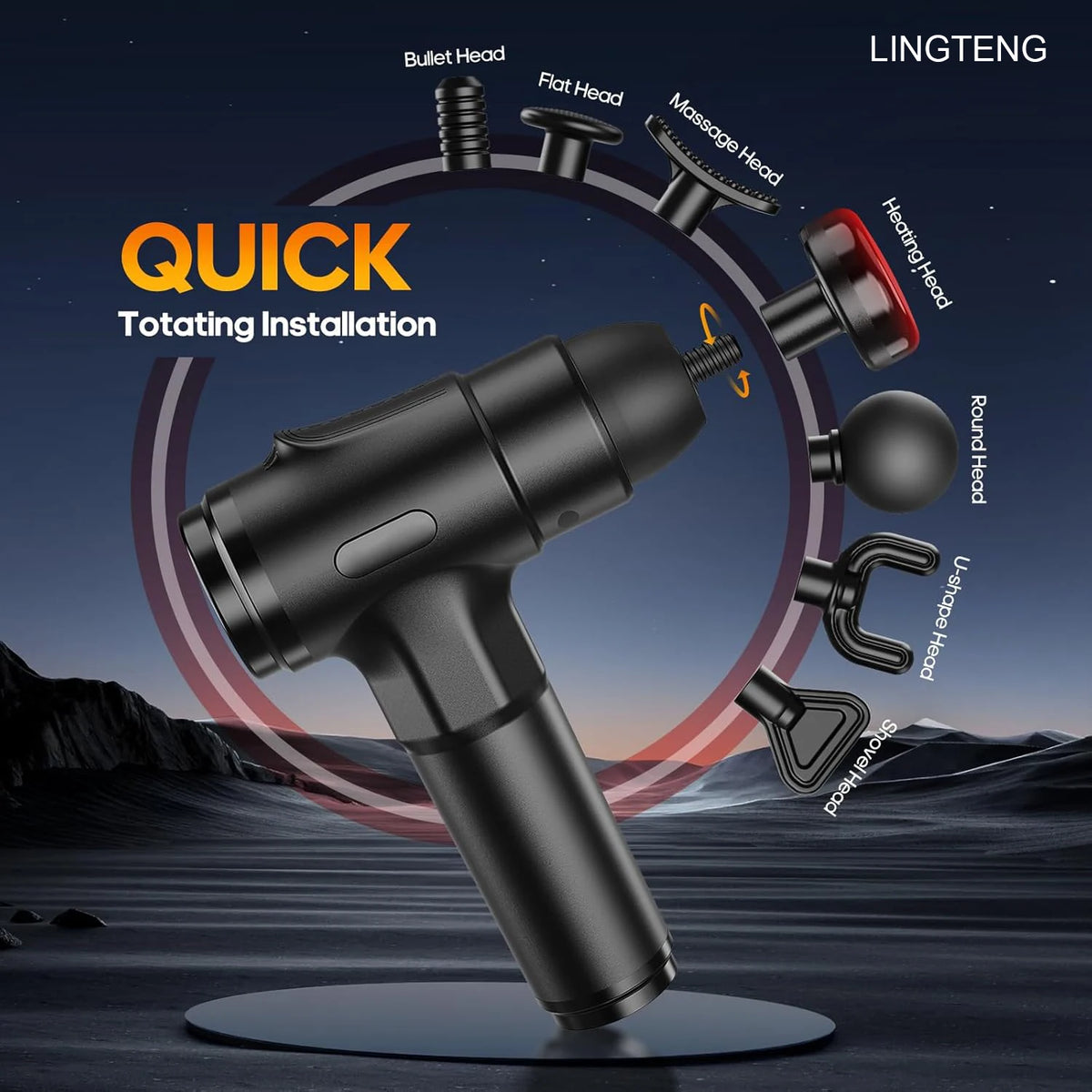 Lingteng Deep Tissue Percussion Massage Gun With Muscle Recovery