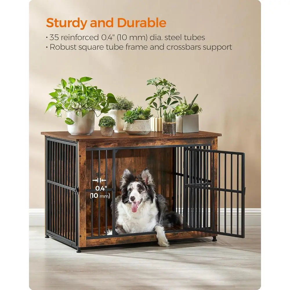 Heavy Duty Wooden Dog Crate With Built In Side Table