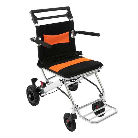 Folding Wheelchair for Seniors 160kg Capacity Lightweight Transport Chair