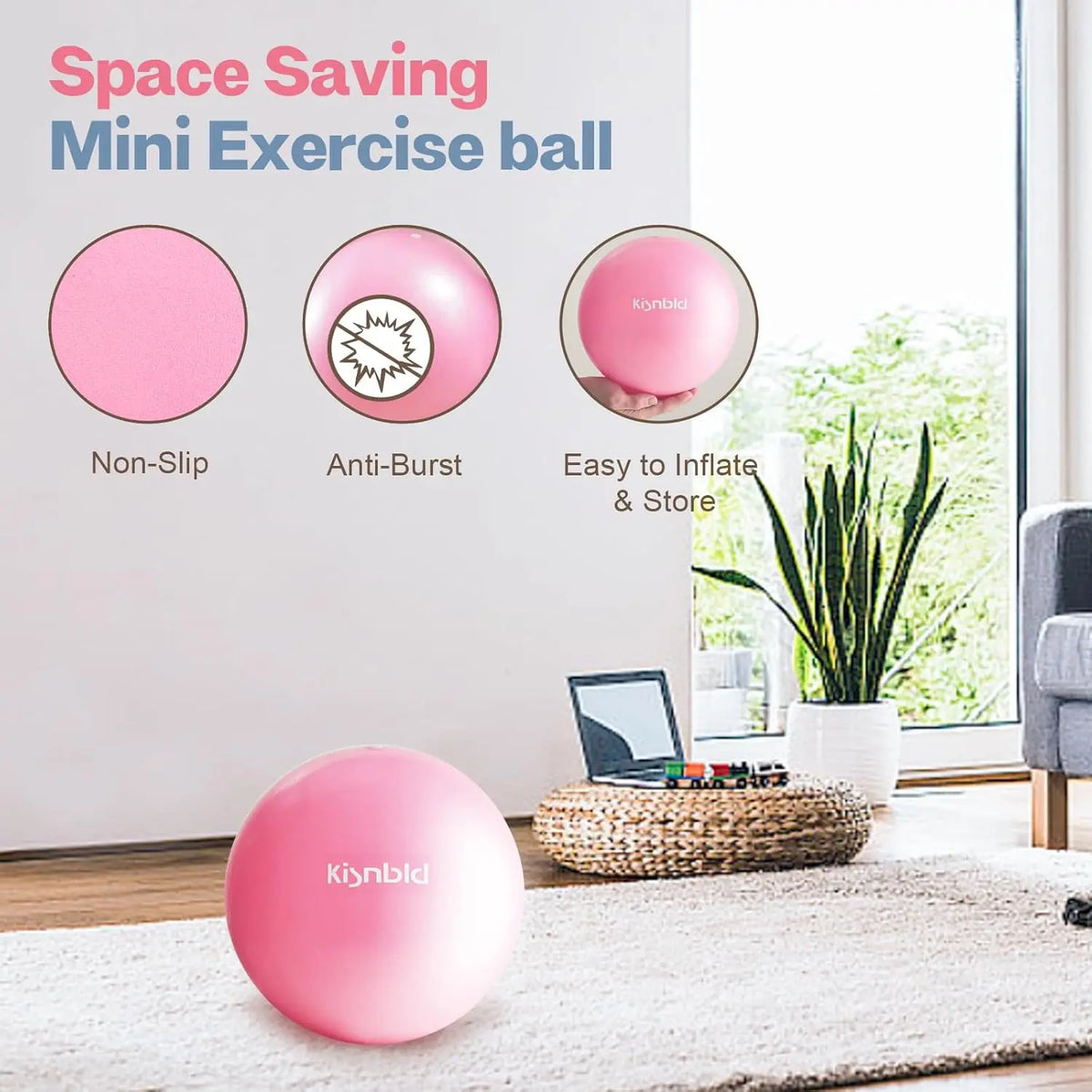 Kisnbld Anti Burst Mini Pilates Exercise Ball For Home Fitness
