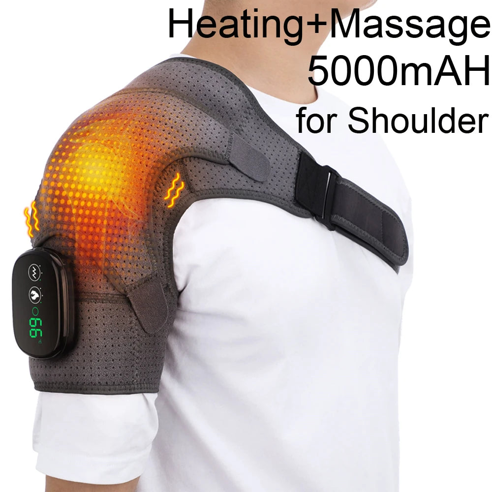 Hailicare Cordless Heating Shoulder Massager With Vibration Support Belt