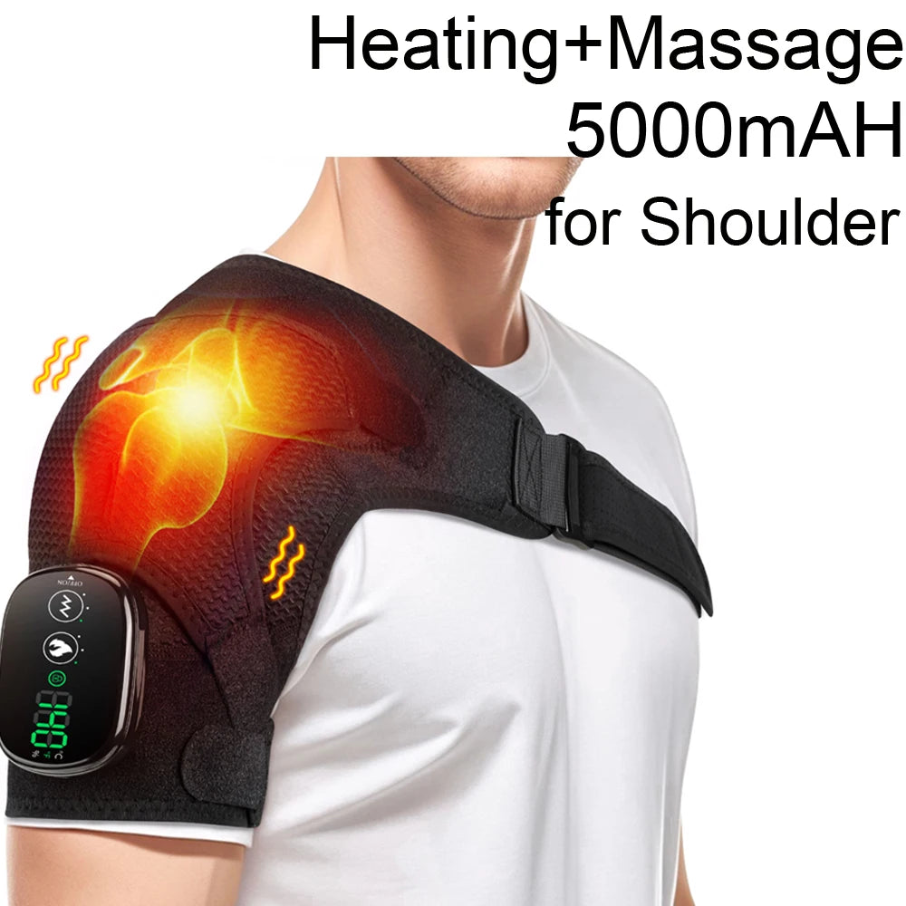 Hailicare Cordless Heating Shoulder Massager With Vibration Support Belt
