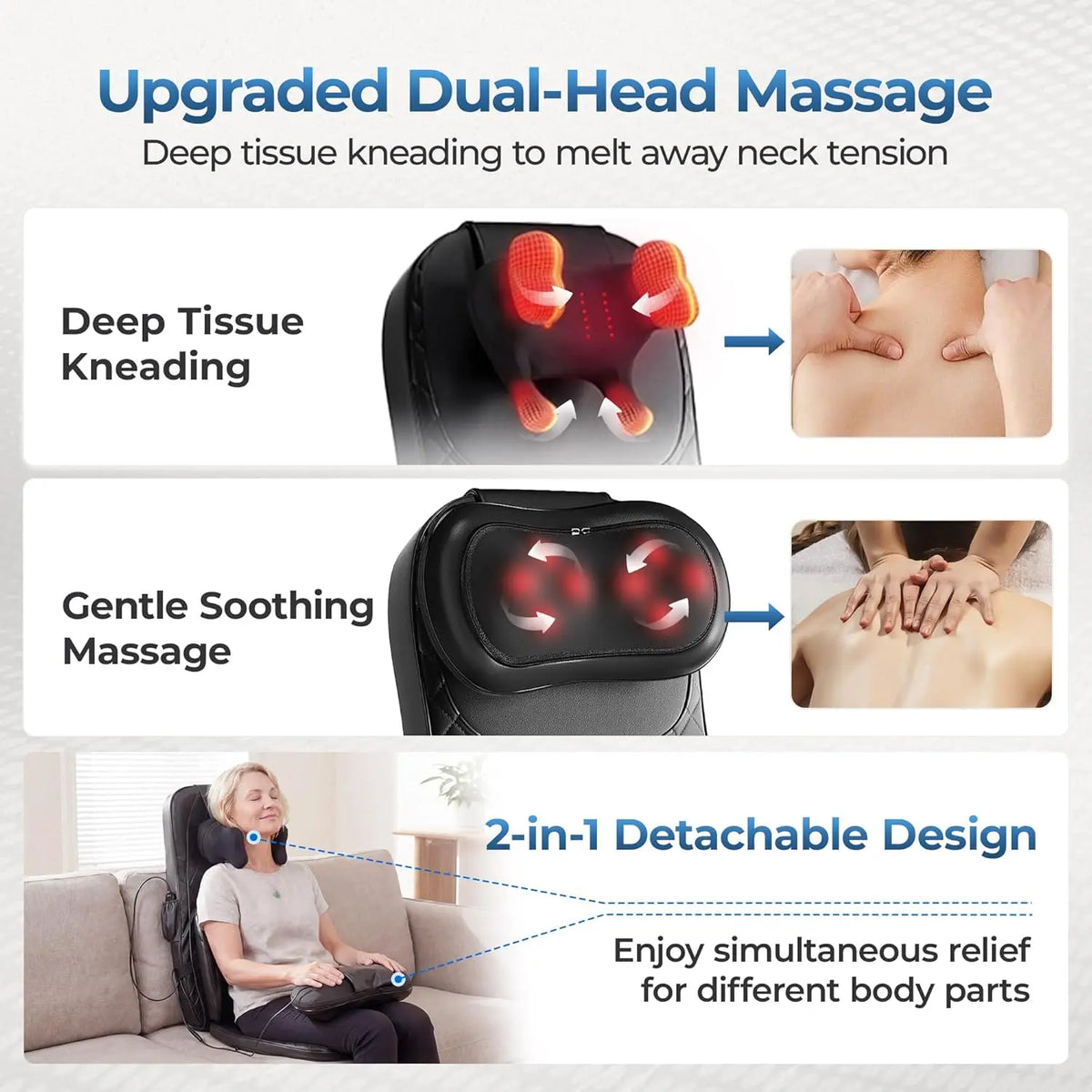 HIMOUTA Shiatsu Massage Chair Pad With Heat And Compression