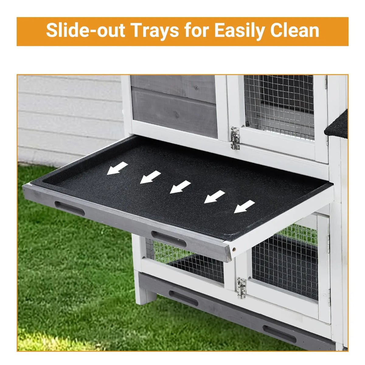 DishyKooker 2-Tier Bunny Hutch Wooden Rabbit Cage Indoor Outdoor