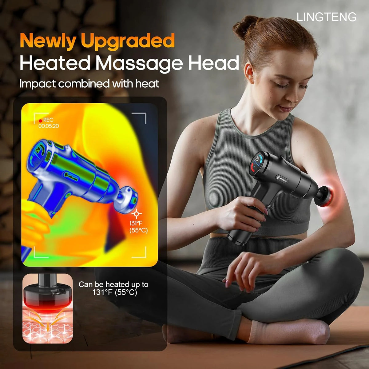 Lingteng Deep Tissue Percussion Massage Gun With Muscle Recovery