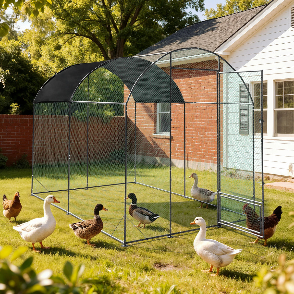 BORWART Walk-In Chicken Coop Cage With Nylon Netting