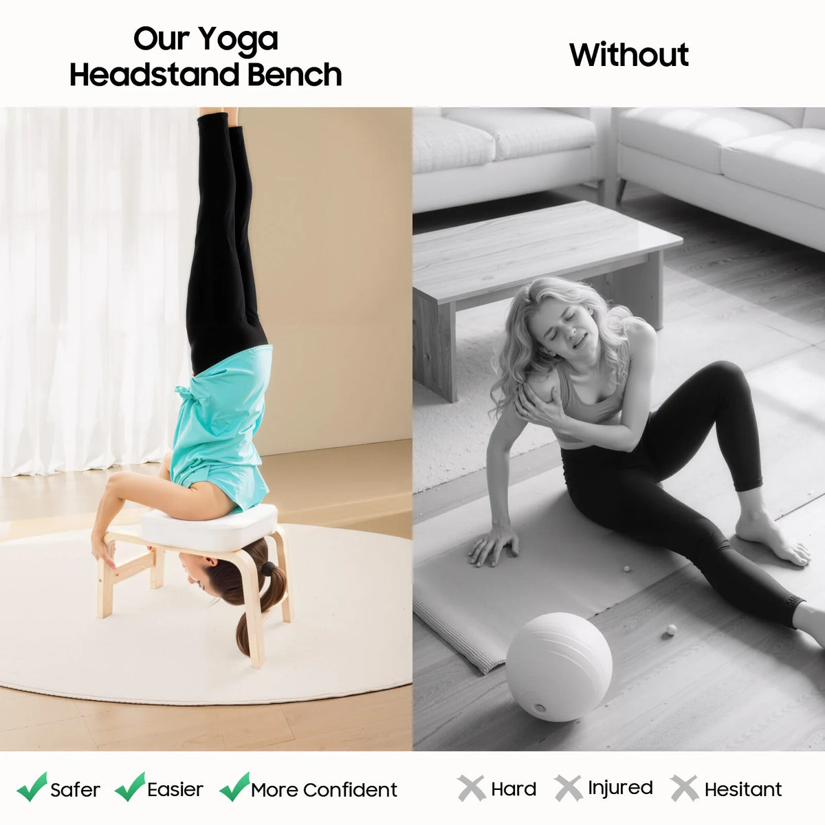 U Shape Detachable Yoga Inversion Bench With Cushion