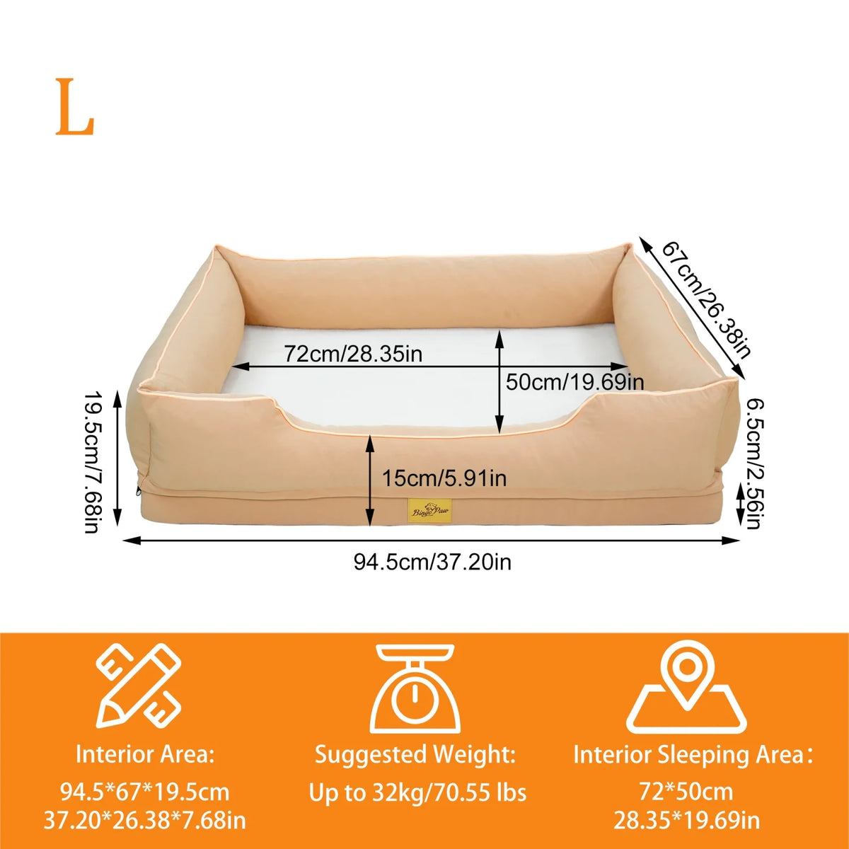BINGOPAW Orthopedic Dog Bed With Waterproof Lining