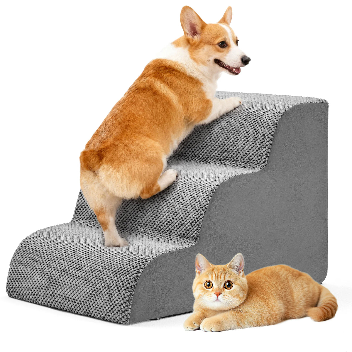 Curved Foam Dog Stairs Ramp for Small Dogs Non Slip