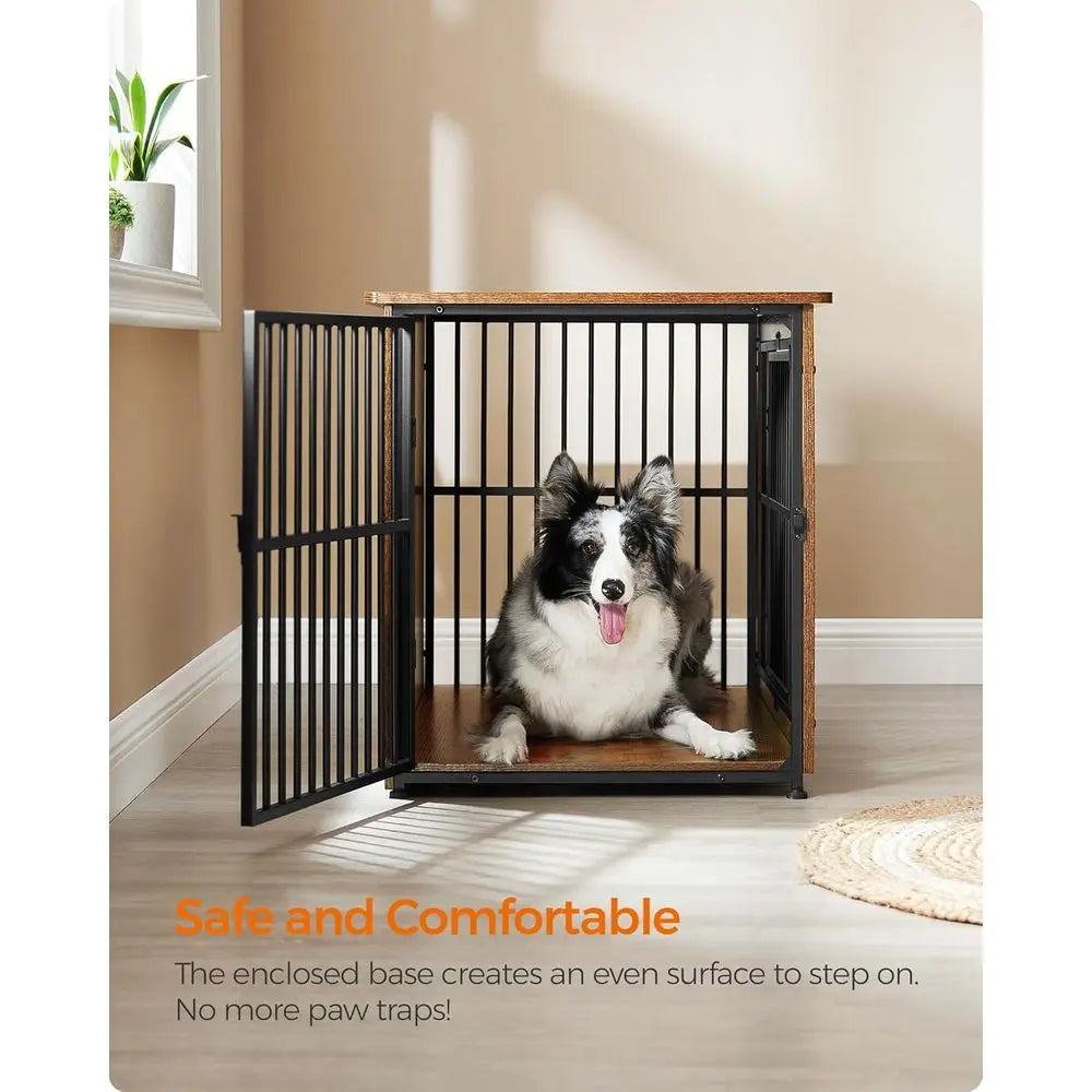 Heavy Duty Wooden Dog Crate With Built In Side Table