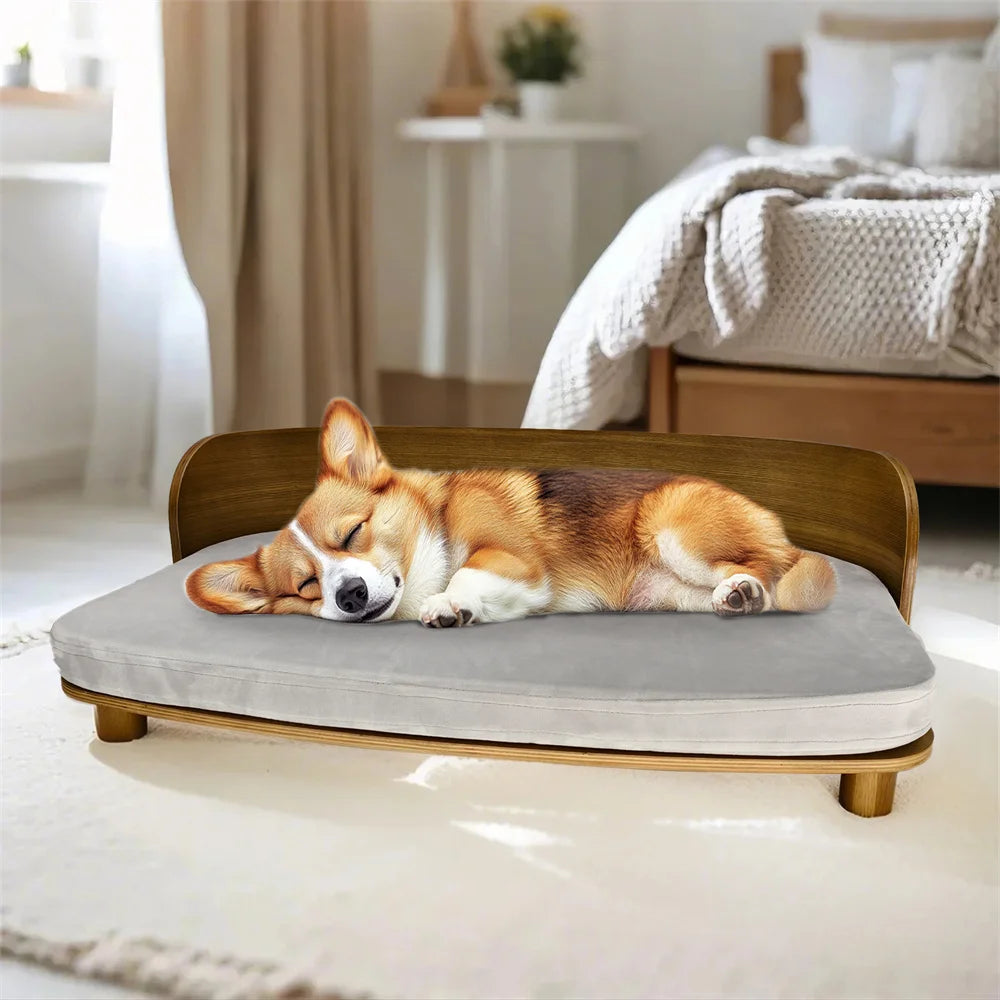 Borwart Elevated Pet Sofa Wooden Bed Cushion Suitable For Pets