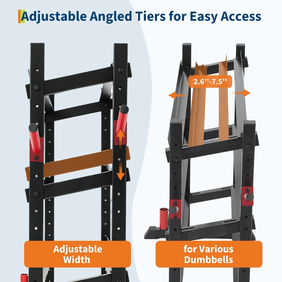 Heavy Duty Three Tier Dumbbell Rack For Home Gym Storage