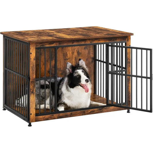 Heavy Duty Wooden Dog Crate With Built In Side Table