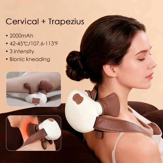 Foreverlily Wireless Neck And Back Massager With Heat