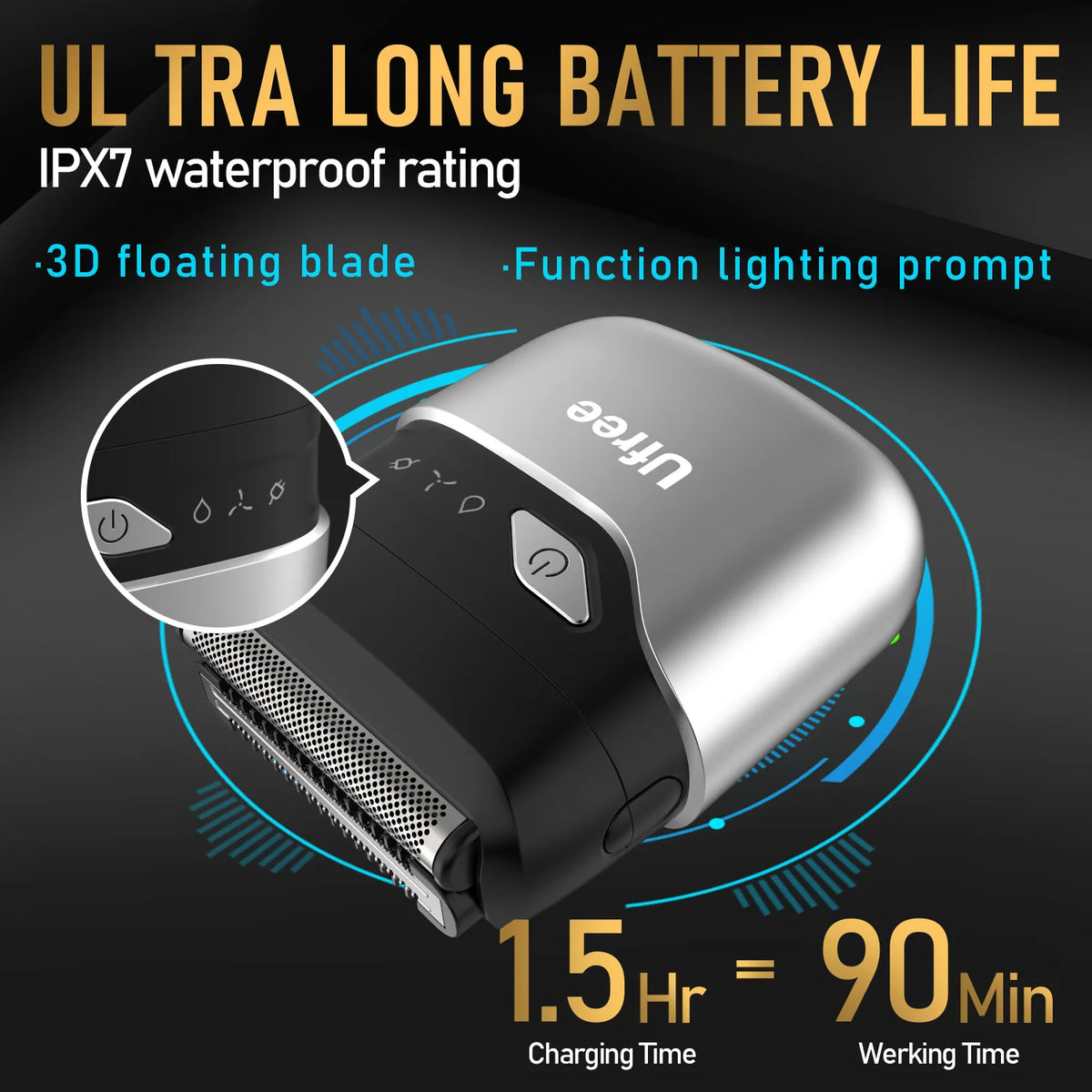 Waterproof Cordless Electric Shaver For Men And Precision Beard Trimmer