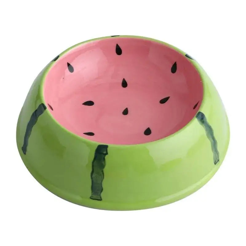 Watermelon Strawberry Shaped Pet Ceramic Bowl For Cats And Dogs