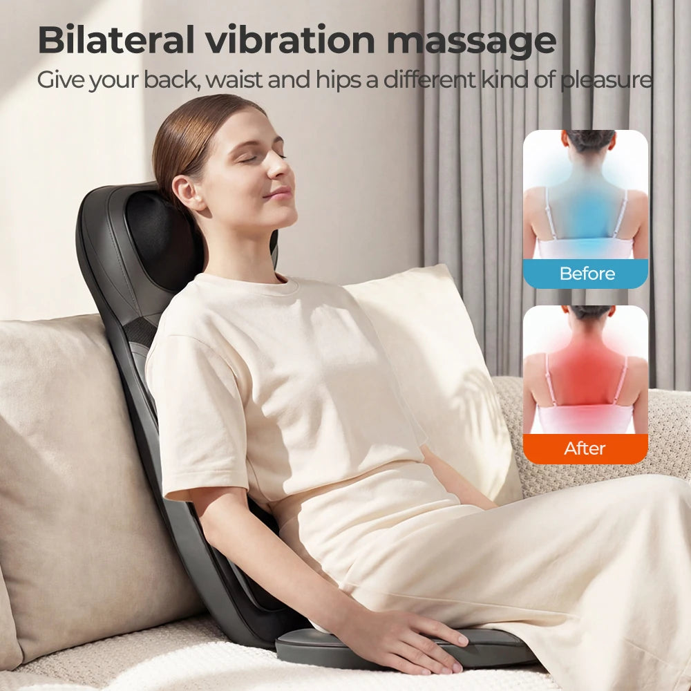 Homemassa Shiatsu Neck Back Massager With Heating Adjustable Seat Cushion