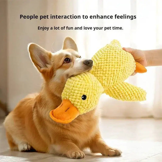 Squeaky Plush Duck Dog Chew Toy Teeth Grinding Durable Companion