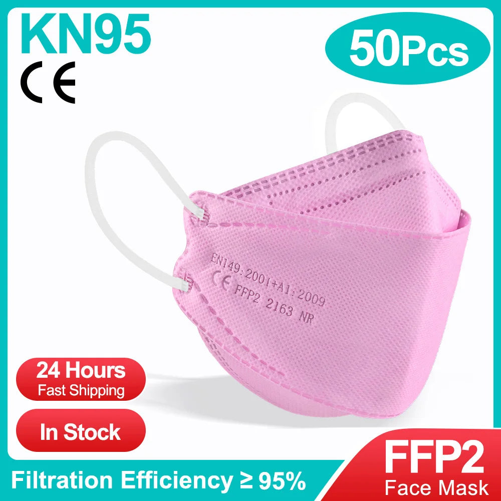 Adult KN95 Fish FFP2 Respirator Face Mask Four Layer Protection