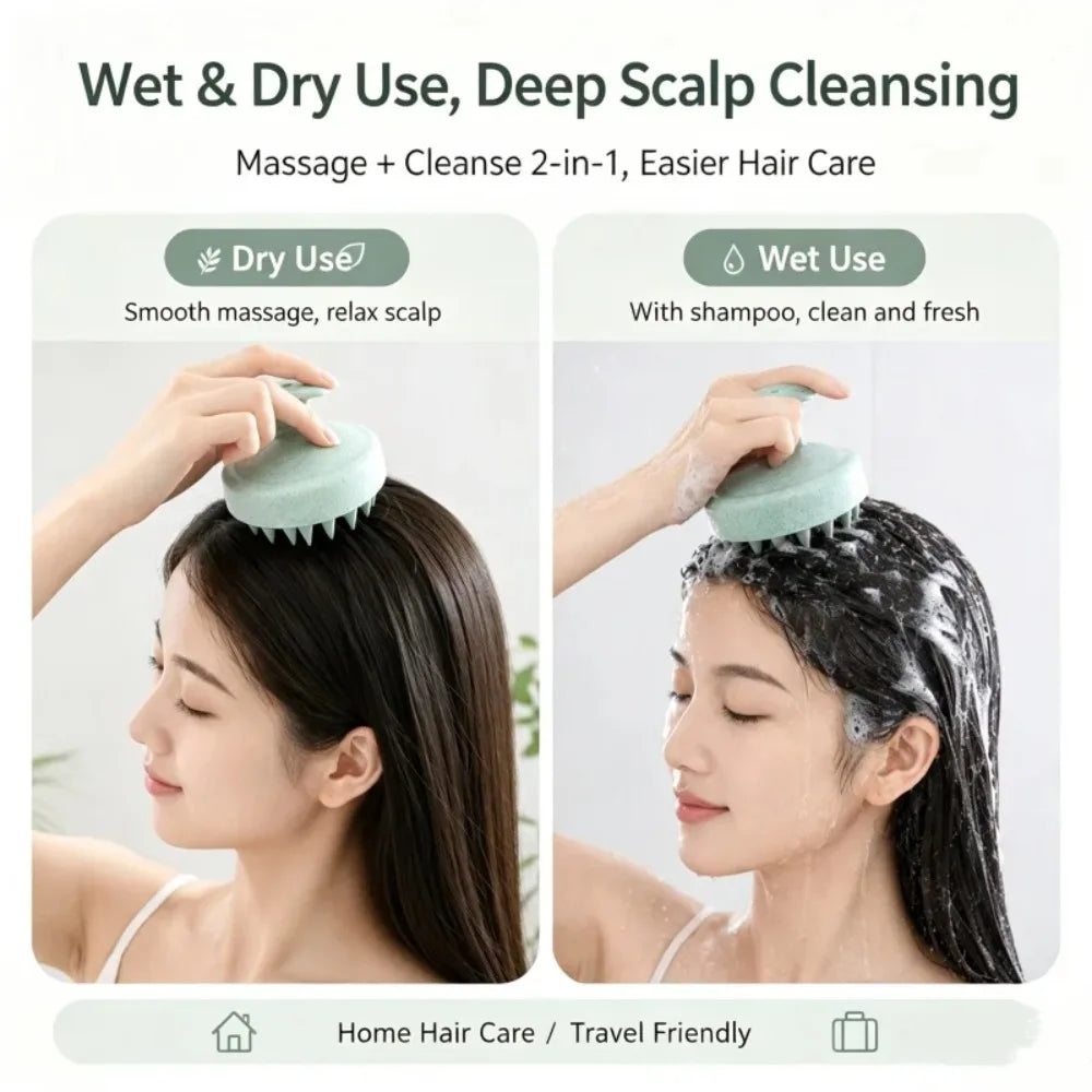 Soft Silicone Scalp Massage Brush For Daily Hygiene Care