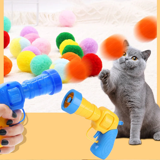 Interactive Cat Plush Ball Launcher For Kitten Playtime