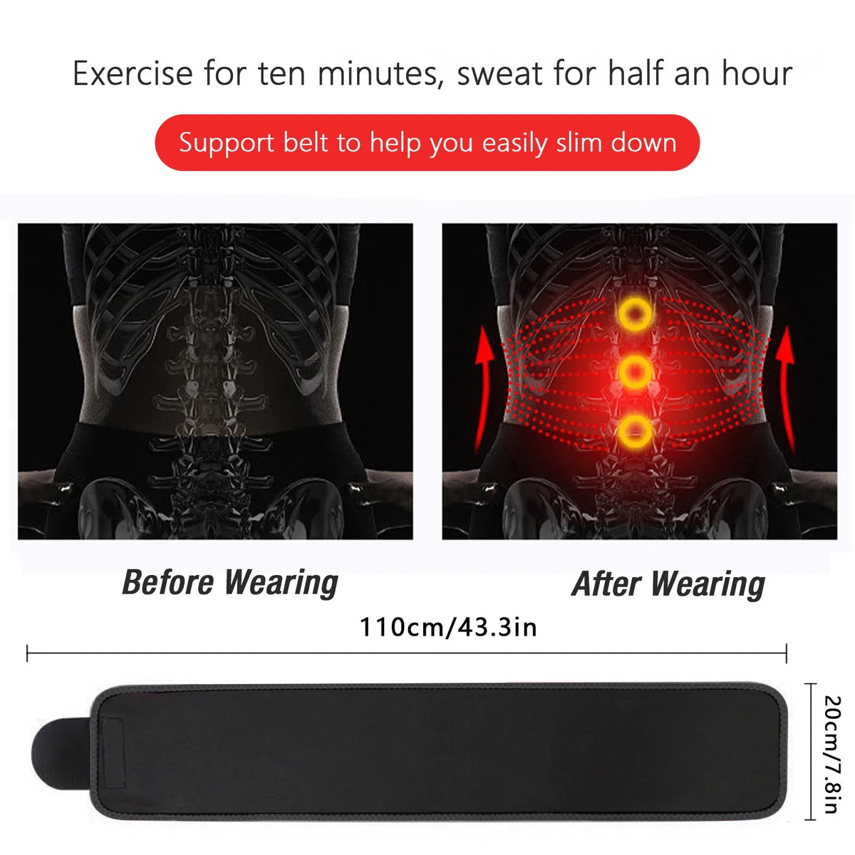 Microfiber Waist Trimmer Belt With Phone Pocket For Fitness