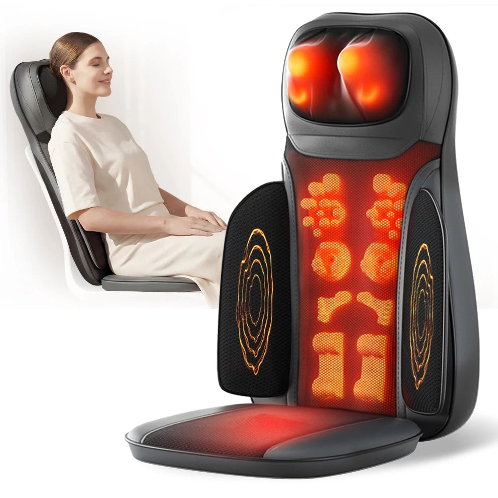Homemassa Shiatsu Neck Back Massager With Heating Adjustable Seat Cushion