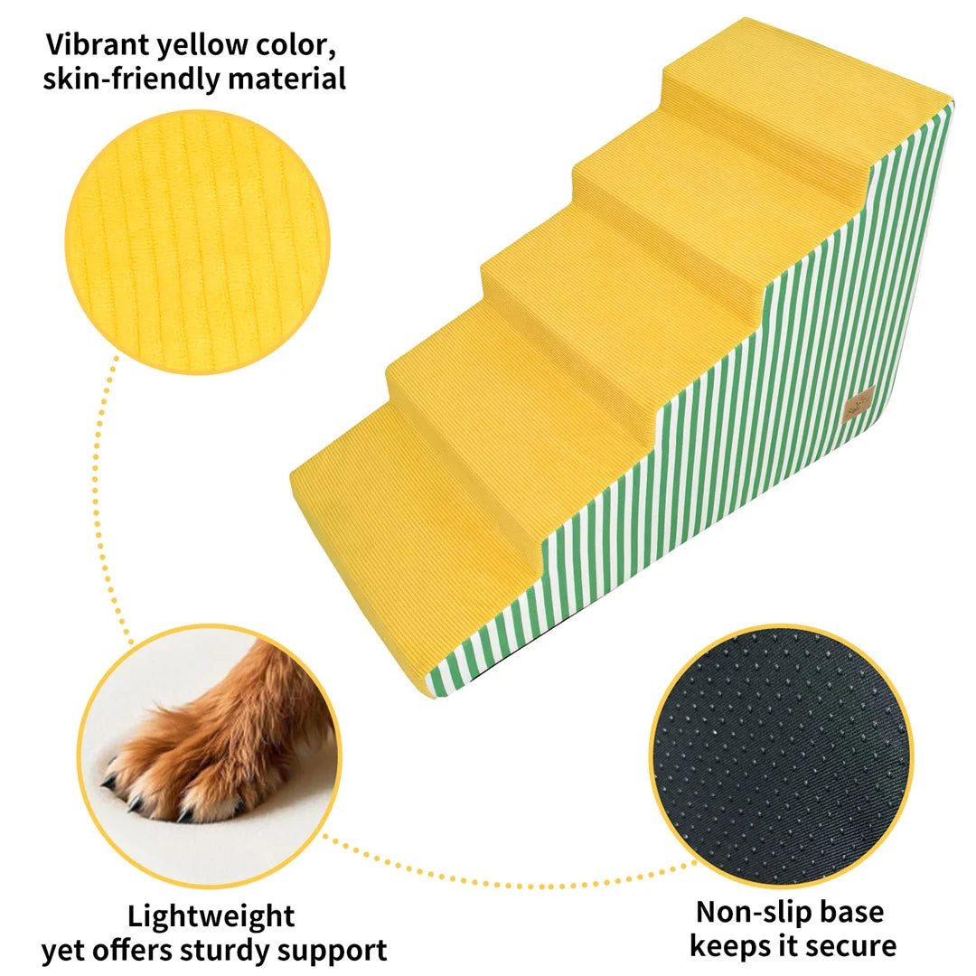 Foam Dog Stairs With Gentle Slope And Washable Cover